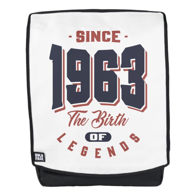 Mochila Nacido en 1963 Cumpleaños (Anverso)