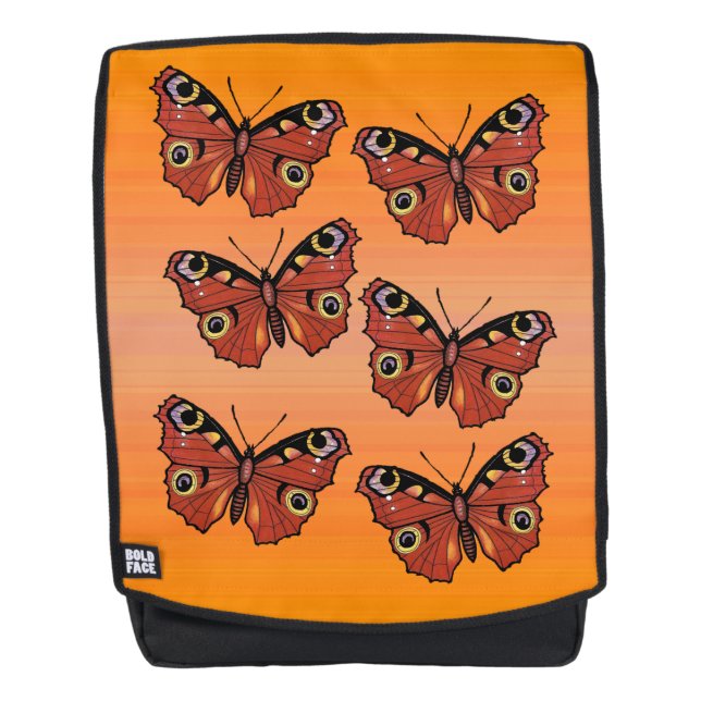 Mochila Naranja de las mariposas monarca doradas (Anverso)