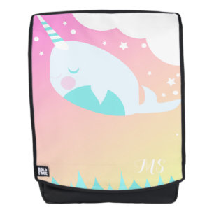 Mochila Narwhale Ocean Whale and Clouds Ombre Nombre inici