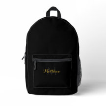 Mochila negra monogramada personalizado con su nom