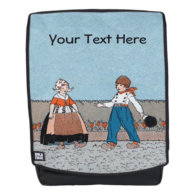 Mochila Niños holandeses de la vejez Zapatos de madera tul (Anverso)