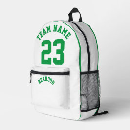 Mochila niños niños baloncesto deportes verde blan