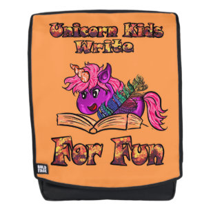 Mochila Niños Unicornios Escriben Para Diversión
