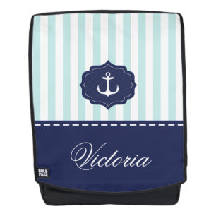 Mochila Nombre náutico del personalizado del ancla de los