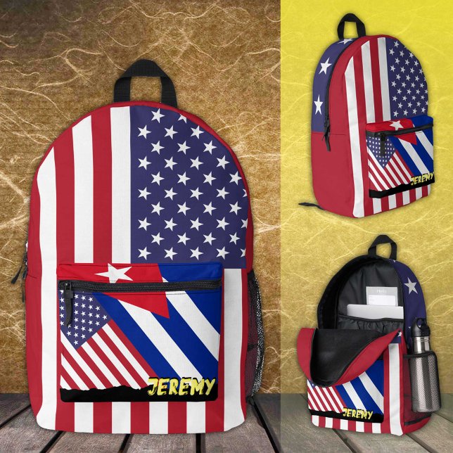 Mochila norteamericana / cubana, patriótica, nombr (Subido por el creador)
