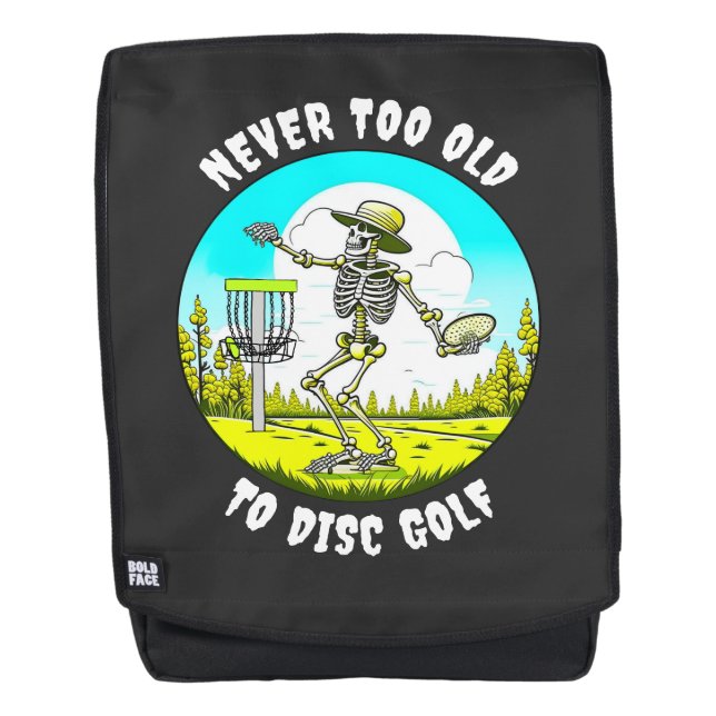 Mochila Nunca demasiado viejo para el golf en disco | Arro (Anverso)