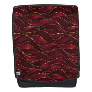 Mochila Olas de mármol rojo burgundy elegantes con acento