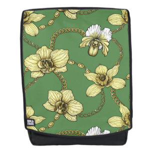 Mochila Orquídeas y cadenas, amarillas y kellanas