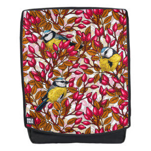Mochila Pájaros y caderas de rosas de perro