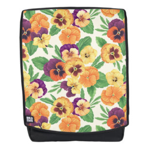 Mochila Pansies en blanco roto