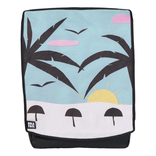 Mochila para adultos con diseño de playa de Silhou (Anverso)