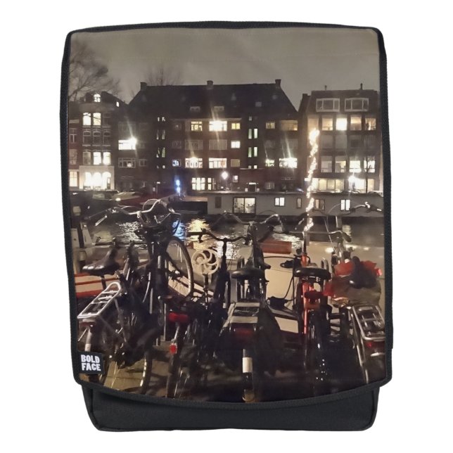 Mochila para adultos de Amsterdam, Canal y Bicicle (Anverso)