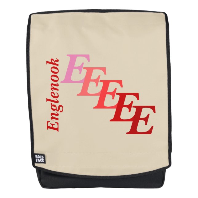 Mochila para adultos - Nombre e inicial en rojos (Anverso)