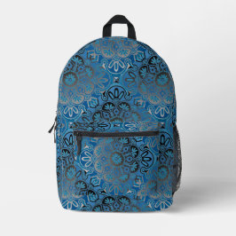 Mochila para niños de azulejos azules y negros