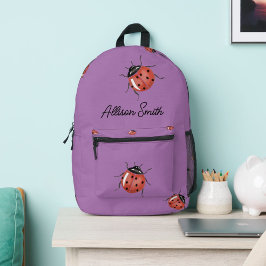 Mochila para niños de la escuela Purple Ladybug