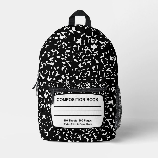 Mochila para portátiles de composición en blanco y (Anverso)