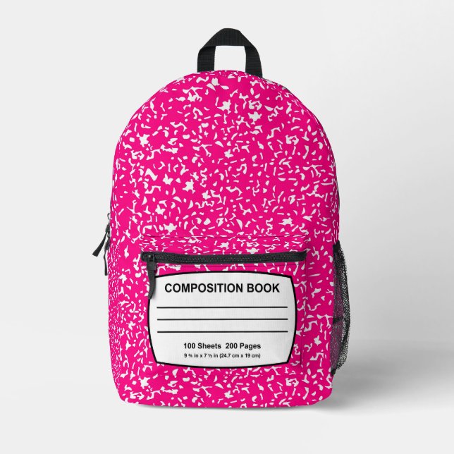 Mochila para portátiles de composición rosa y blan (Anverso)