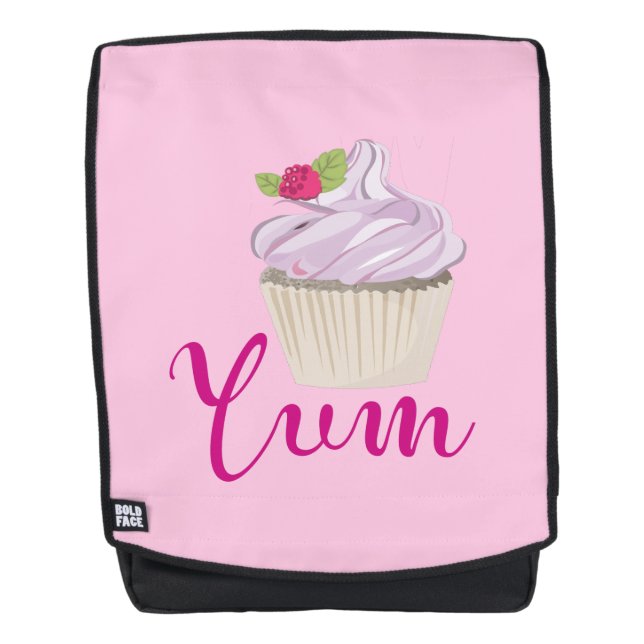 Mochila ¡Pastel rosa de ensueño con Raspberry Yum! (Anverso)