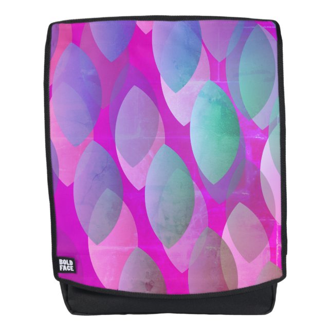 Mochila Patrón abstracto moderno | Magenta Púrpura Rosa Ve (Anverso)