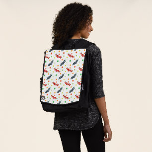 Mochila Patrón de bayas, arándano rojo, arándano azul, fru