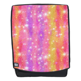 Mochila Patrón de brillo de purpurina naranja rosa