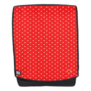 Mochila Patrón de corazón de oro giratorio en rojo pardo