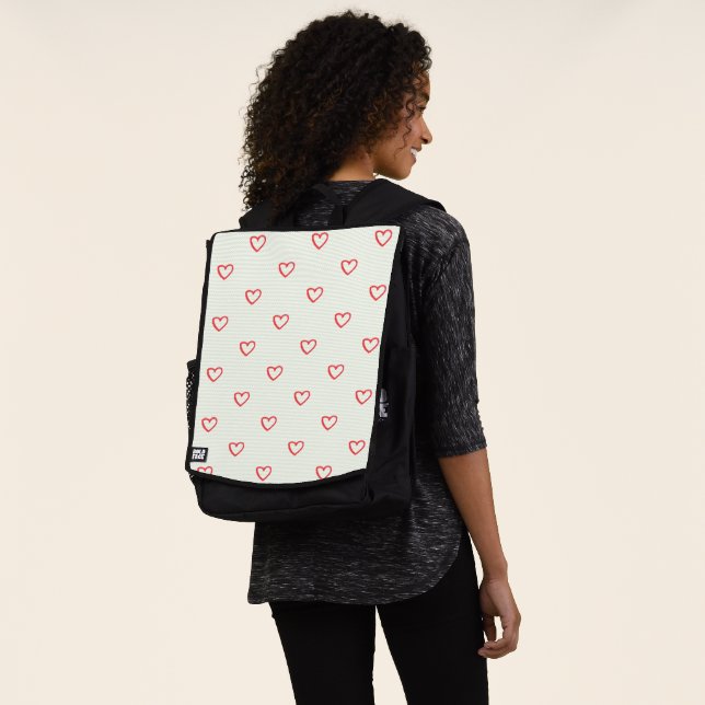 Mochila Patrón de Corazones Rojos, Lindo, Amor (Puesto)