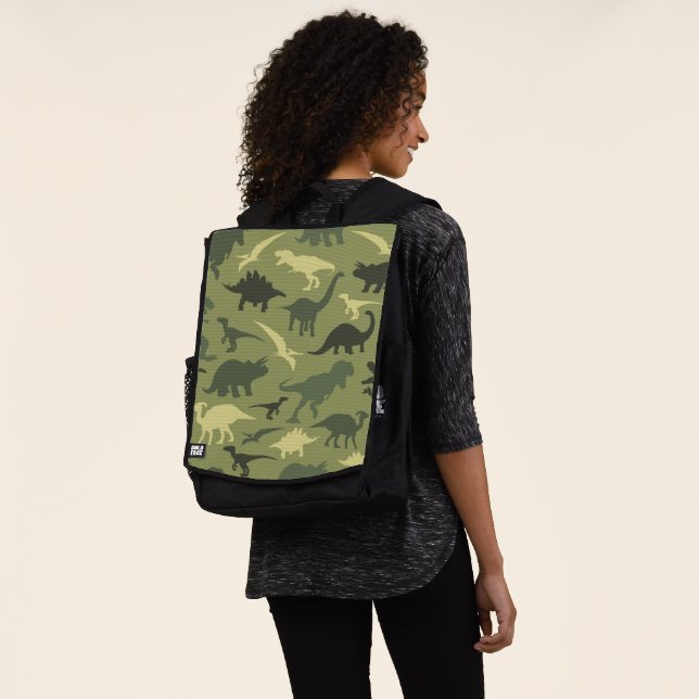 Mochila Patrón de dinosaurios, silueta de dinosaurios, din (Puesto)