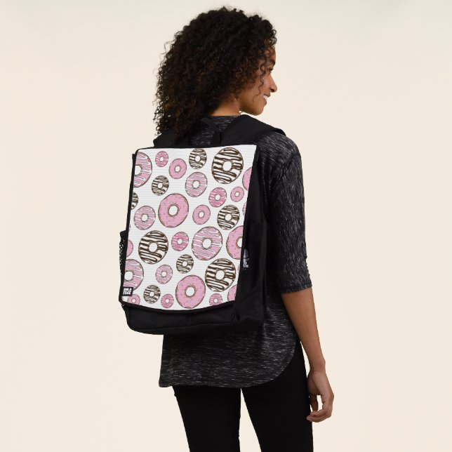 Mochila Patrón De Donuts, Donuts Rosados, Donuts Blancos (Puesto)