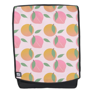Mochila Patrón de Fruta de Naranja Melocotón Rosa