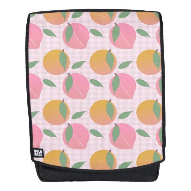 Mochila Patrón de fruta Naranja de color rosa (Anverso)