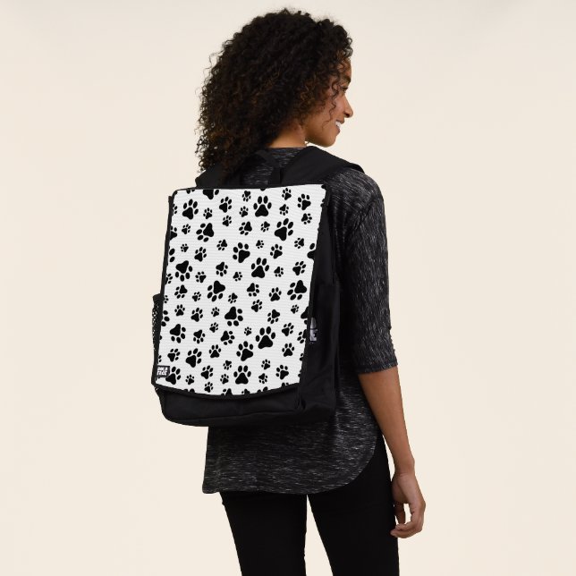 Mochila Patrón de garras, garras de perro, negro y blanco (Puesto)