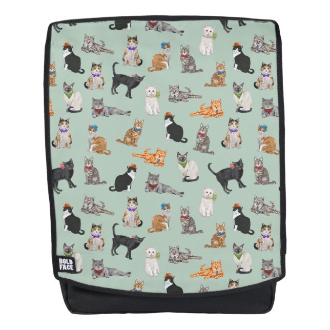 Mochila Patrón de gato de cúrcuma de gatitos (Anverso)