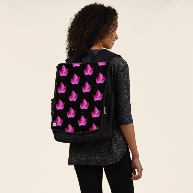 Mochila Patrón de hoja de arce de otoño rojo sobre fondo n (Puesto)