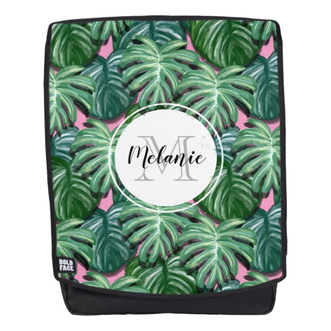 Mochila Patrón de hojas tropicales - Foliage verde (Anverso)