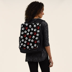 Mochila Patrón de huellas de patas, patas blancas, patas r