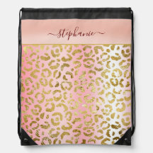 Patrón de Leopardo de oro rosa de Glam Ombre Perso