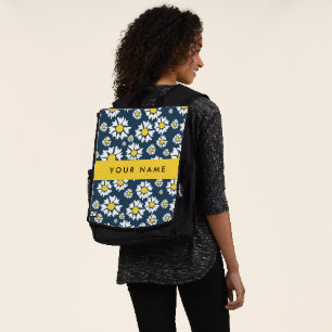 Mochila Patrón de margaritas, margaritas blancas, su nombr