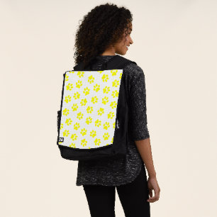 Mochila Patrón De Patas, Patas De Perro, Patas Amarillas