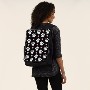 Mochila Patrón De Patas, Patas De Perro, Patas Blancas, Co