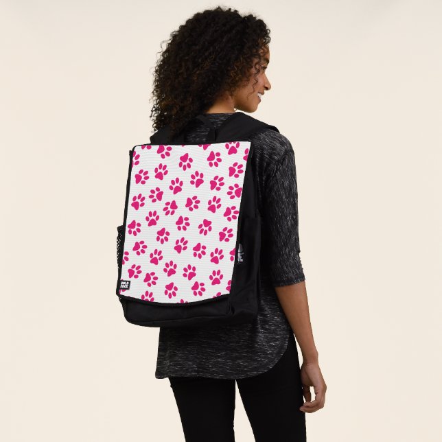 Mochila Patrón De Paws, Paws De Perro, Paws Rosados (Puesto)