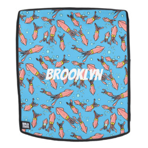 Mochila Patrón de personalizado de calamar rosa gracioso