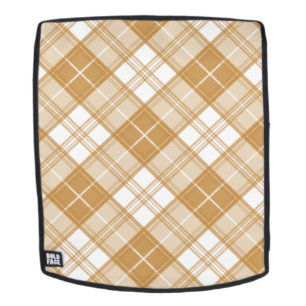 Mochila Patrón de Tartán Blanco Marrón yxm0uat9