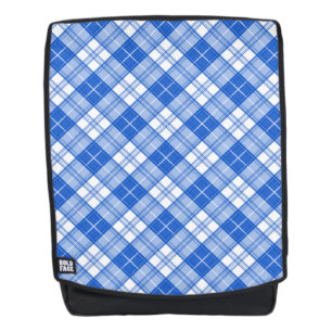 Mochila Patrón de Tartán Blanco Marrón yxm0uat9