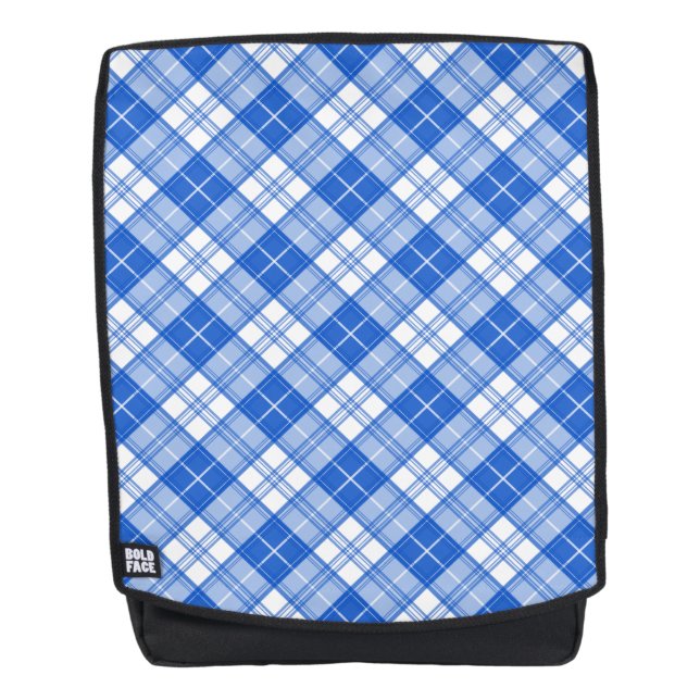 Mochila Patrón de tartán blanco oscuro yxm0uat9 diagonal (Anverso)