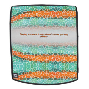 Mochila Patrón de triángulo colorido único y citas