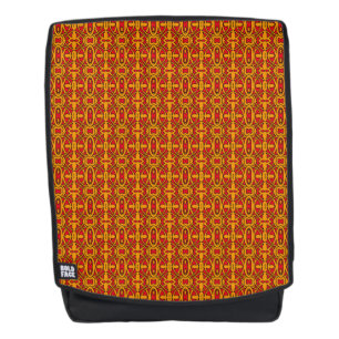Mochila Patrón dibujado de mano roja y naranja