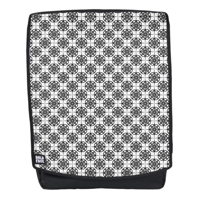Mochila Patrón geométrico de vídeo retro de clase (Anverso)