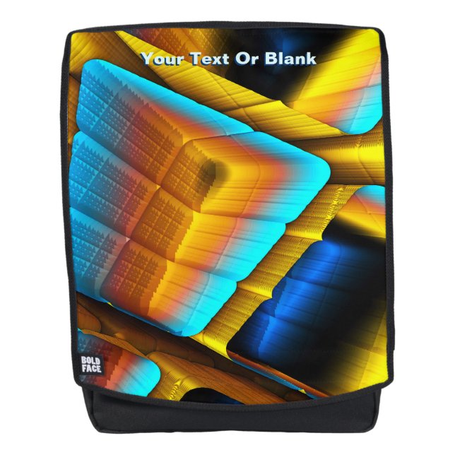 Mochila Patrón metálico azul-dorado 33 (Anverso)