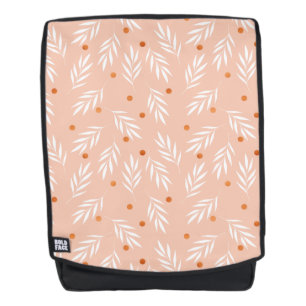 Mochila Patrón moderno de hojas de flores rosadas de Apric